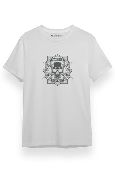 Respect Few Fear None Beyaz Kısa kol Erkek Tshirt