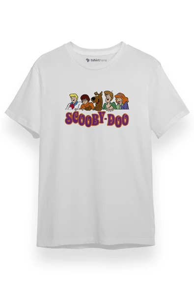 Scooby Doo Team Heads Logo Beyaz Kısa kol Erkek Tshirt