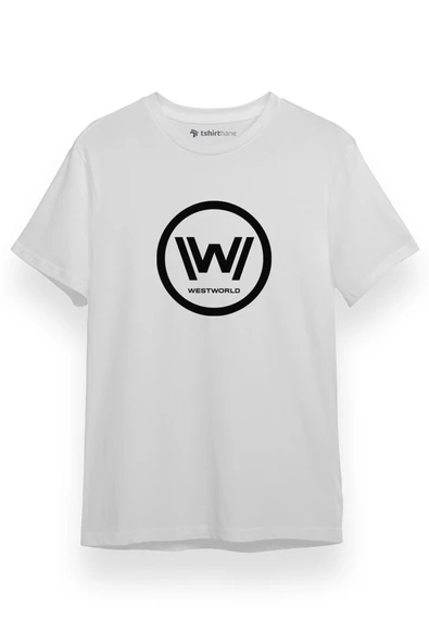 Westworld Logo Beyaz Kısa kol Erkek Tshirt ürün görseli