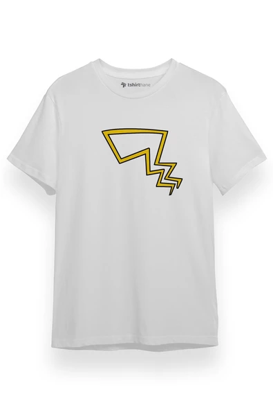 Pokemon Pikachu Tail Beyaz Kısa kol Erkek Tshirt ürün görseli