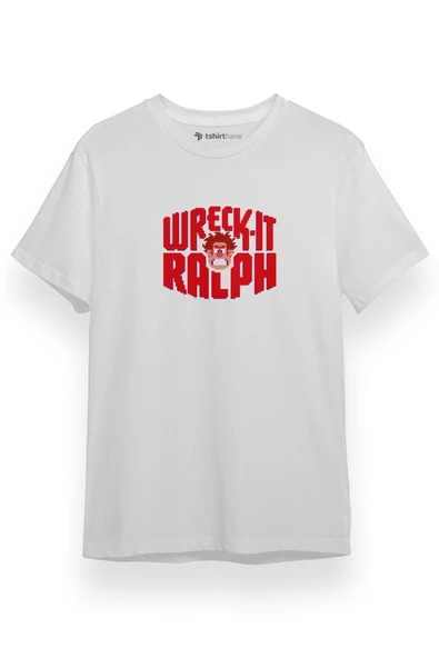 Wreck It Ralph Letter Logo Beyaz Kısa kol Erkek Tshirt ürün görseli