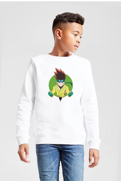 Beyblade Arman Kusaba Beyaz Çocuk 2ip Sweatshirt