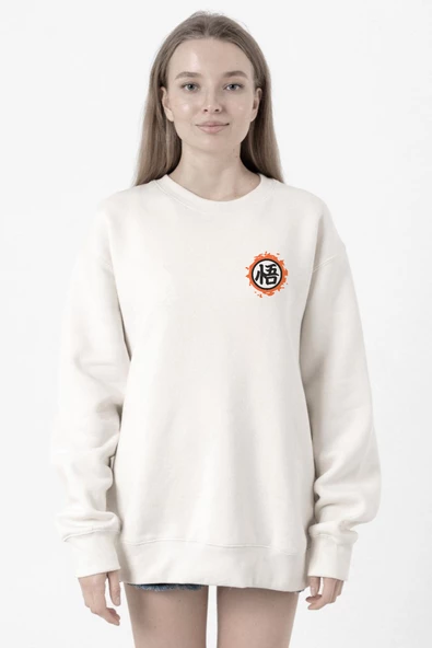 Dragon Ball Z Anime Logo Beyaz Kadın 2ip Sweatshirt