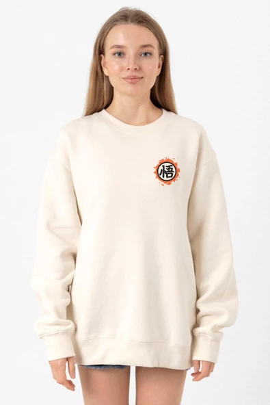 Dragon Ball Z Anime Logo Ekru Kadın 2ip Sweatshirt ürün görseli