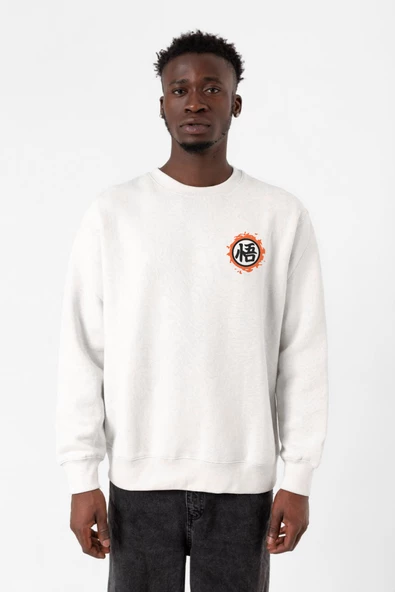 Dragon Ball Z Anime Logo Beyaz Erkek 2ip Sweatshirt