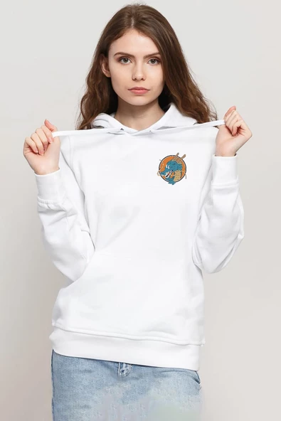 Dragon Ball Z Anime Shenron Beyaz Kadın 3ip Kapşonlu Sweatshirt ürün görseli
