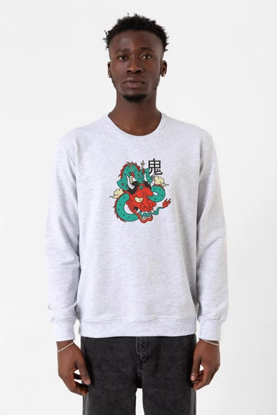 Dragon Samurai Anime Karmelanj Erkek 2ip Sweatshirt