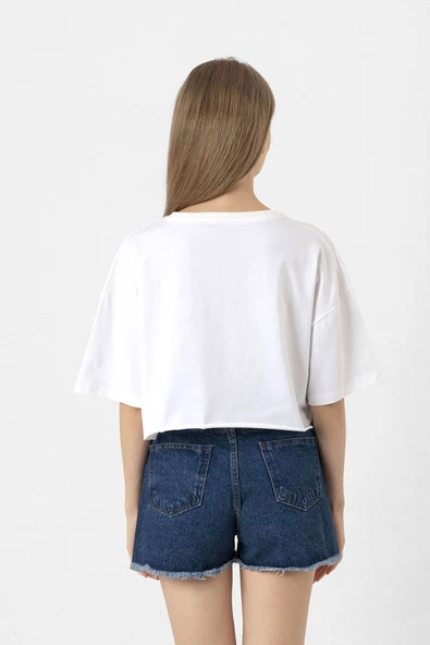 Eat Sleep Anime Beyaz Kadın Crop Tshirt - 3