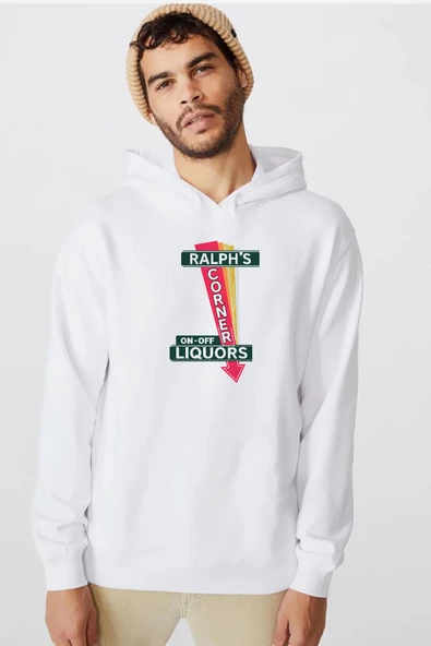 Fargo Ralph's Corner Diner Beyaz Erkek 3ip Kapşonlu  Sweatshirt