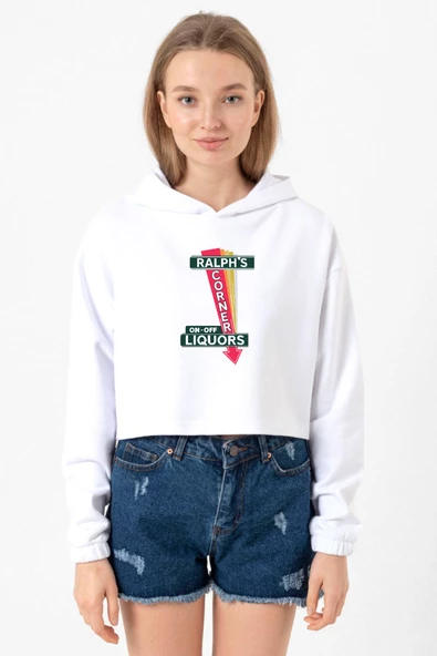 Fargo Ralph's Corner Diner Beyaz Optik Kadın Crop Kapşonlu ürün görseli