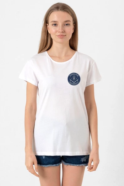 Gen V Godolkin University Emblem Beyaz Kadın Bisikletyaka Tshirt