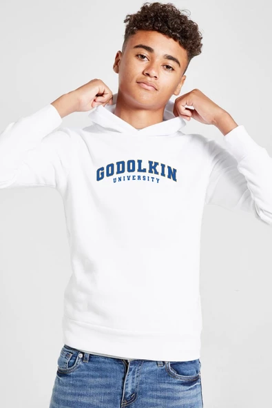 Gen V Godolkin University Letter Beyaz Çocuk 3ip Kapşonlu  Sweatshirt