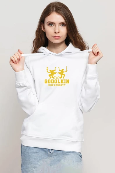 Gen V Godolkin University Logo Beyaz Kadın 3ip Kapşonlu Sweatshirt ürün görseli