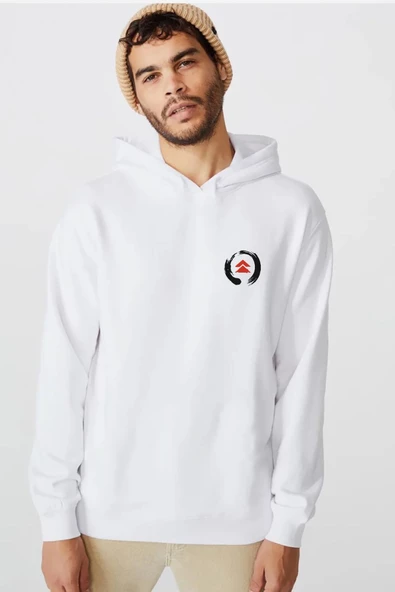 Ghost Of Tsushima Logo Beyaz Erkek 3ip Kapşonlu  Sweatshirt