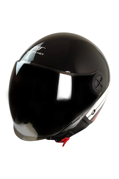 KASK MTS FX-101 MAT SİYAH/BEYAZ ÇENESİZ - 4