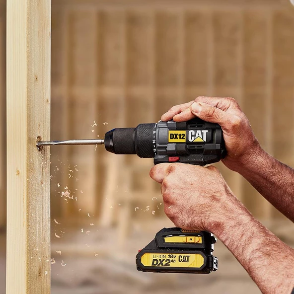 CAT DX12BC 18Volt/2.0Ah Li-ion Tek Akülü Kömürsüz Profesyonel Şarjlı Darbeli Matkap - 12