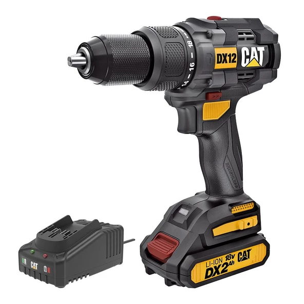 CAT DX12BC 18Volt/2.0Ah Li-ion Tek Akülü Kömürsüz Profesyonel Şarjlı Darbeli Matkap - 2
