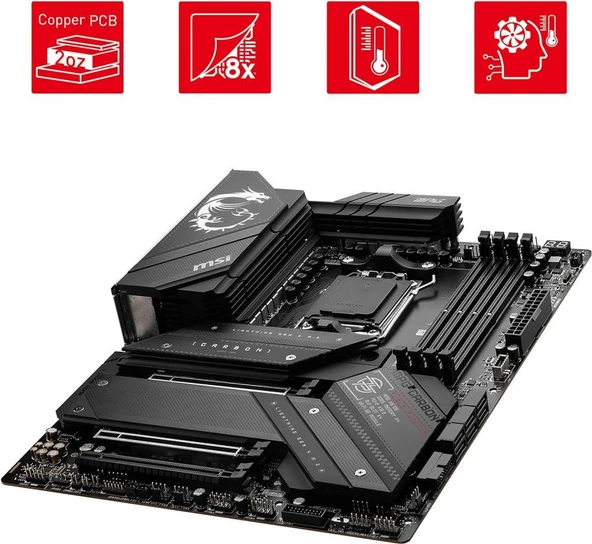 MSI Mpg X670E Carbon Wi-Fi AMD AM5 DDR5 ATX Anakart Teşhir - 3