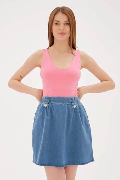 FASHION FRIENDS KADIN V YAKA SIRT ÇAPRAZ ASKILI ATLET 23Y-ATL0535K1 - 5
