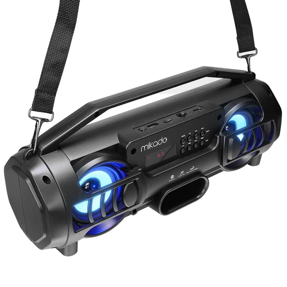Mikado MD-BT38 Freestyle Siyah Işıklı BT/TF/USB/AUX/TWS Kablosuz MP3 Oynatıcı Hoparlör - 34022 - 4
