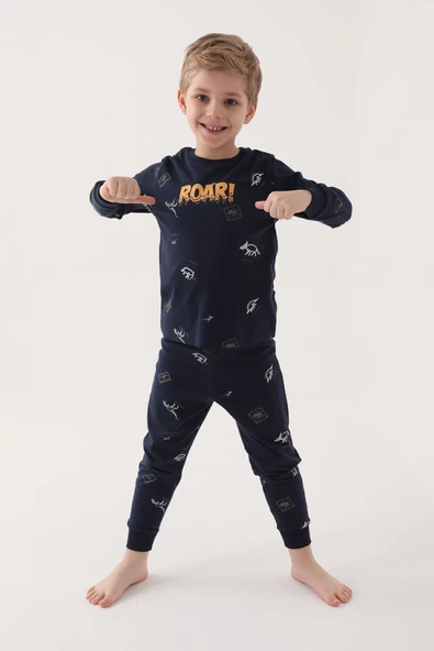 ROLYPOLY ERKEK ÇOCUK UZUN KOL PİJAMA TAKIM RP3222-2 - 8