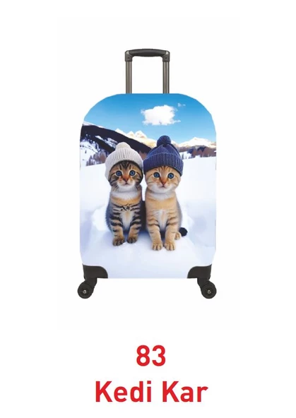 (My#83 Kedi Kar) VALİZ İÇİN KILIF - 7