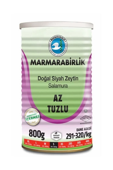 Marmarabirlik Az Tuzlu Siyah Zeytin 800 Gr S 291-320/kg