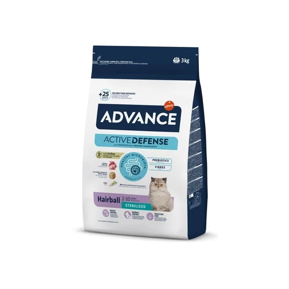 Advance Sterilized Hairball Hindili Kısır Kedi Maması 3 Kg