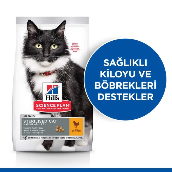 Hills Sterilised Mature Kısırlaştırılmış Yaşlı Kedi Maması 1,5 kg - 3