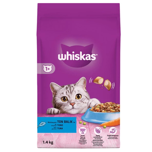 Whiskas Ton Balıklı ve Sebzeli Yetişkin Kedi Maması 1,4kg ürün görseli