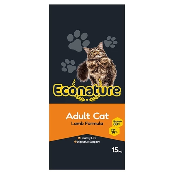 Econature Yetişkin Kuzulu Kuru Kedi Maması 15 Kg