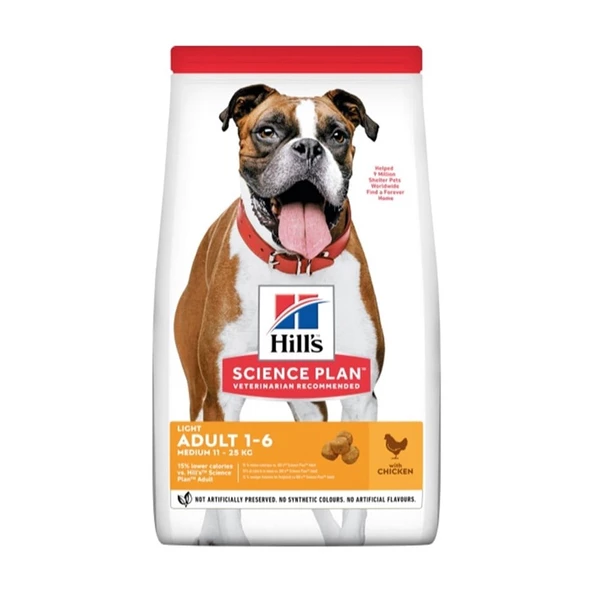 Hill's Light Tavuklu Medium Yetişkin Kuru Köpek Maması 2,5 kg