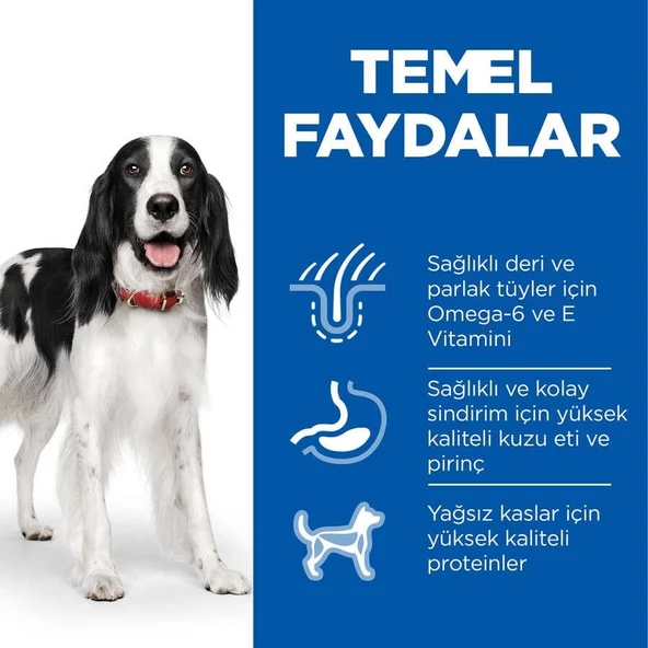 Hills Lamb Kuzu Etli Yetişkin Köpek Maması 2,5 Kg - 3