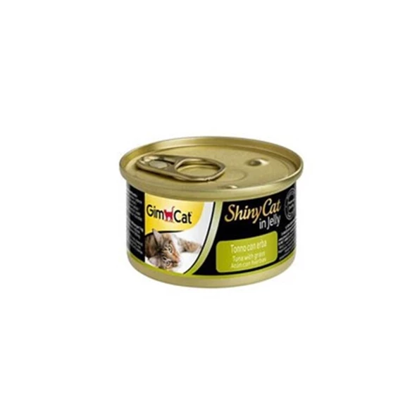 Gimcat Shinycat Ton Balıklı Çimenli Jöleli Kedi Konservesi 70 Gr