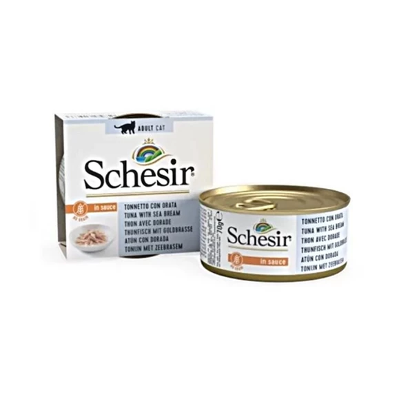 Schesir Sos İçinde Ton Balıklı ve Çipuralı Yetişkin Kedi Konservesi 70 Gr