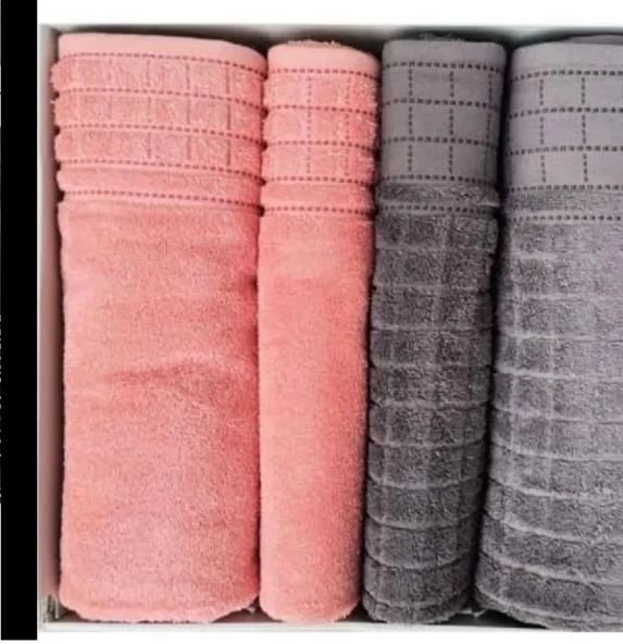 Özdilek 4 Parça Best Hamam Seti, Banyo Havlu Takımı-Graph Rose Anrasit