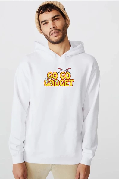 Inspector Gadget Go Go Gadget Beyaz Erkek 3ip Kapşonlu  Sweatshirt ürün görseli