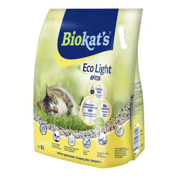 Biokat's Pelet Kedi Kumu Eco Light Extra 5lt (Aktif Karbonlu)