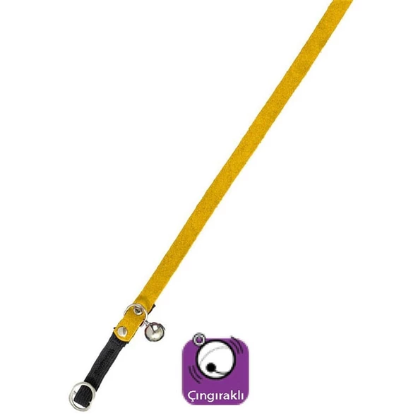 Karlie Süet Kedi Tasma Çıng. 30Cm Sarı