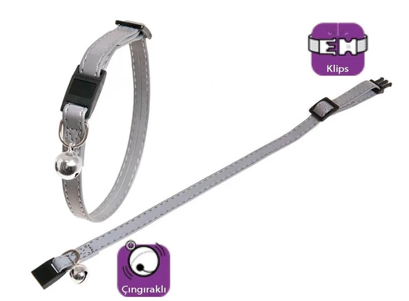 Karlie Reflektörlü Kedi Tasma Çıng. 30Cm Gümüş ürün görseli 1