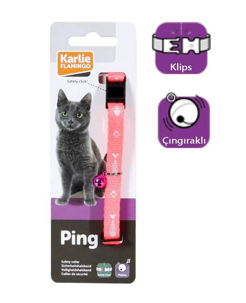 Karlıe Kedi Tasması Çıng. 30Cm Pembe ürün görseli