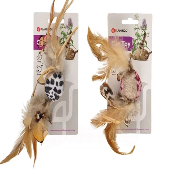 Flamingo Leopar Tüylü Kedi Oyuncağı - 2