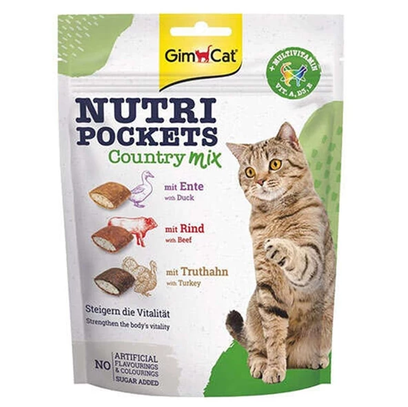 Gimcat Nutripockets Country Mix Multivitamin Kedi Ödülü 150 Gr