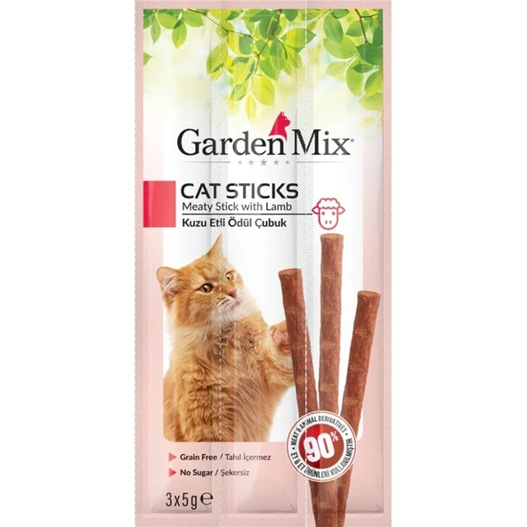 Gardenmix Kuzu Etli Kedi Stick Ödül 3x5g