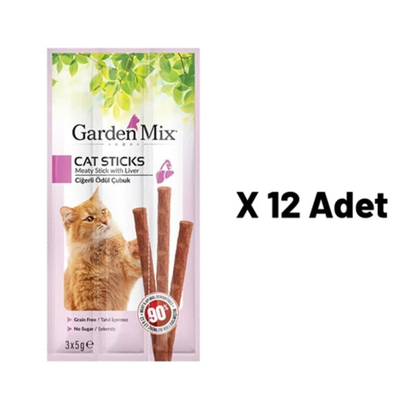 Gardenmix Ciğerli Kedi Stick Ödül 3x5g 12'li