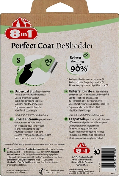 8in1 Perfect Coat DeShedder Furminator Küçük Irk Köpek Tarağı Small - Resim 3