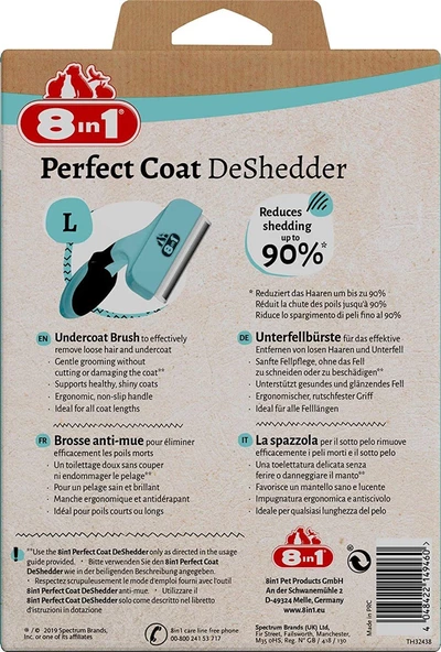 8in1 Perfect Coat DeShedder Furminator Büyük Irk Köpek Tarağı Large - 4