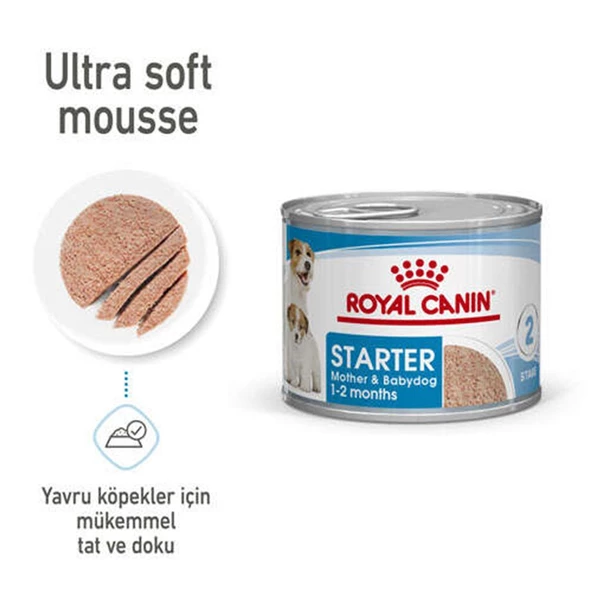 Royal Canin Starter Mousse Anne ve Yavruları İçin Köpek Konservesi 195 Gr - 4