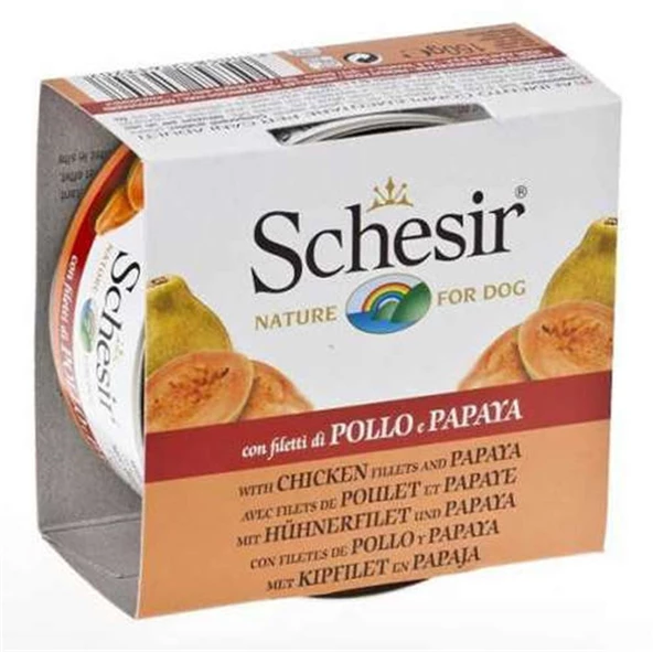Schesir C370 Jelly Tavuk Ve Papayalı Köpek Konservesi 150 Gr