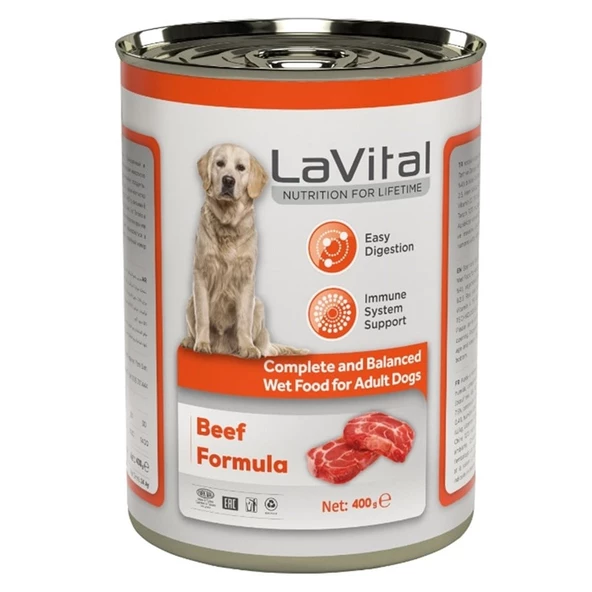Lavital Biftekli Yetişkin Köpek Konservesi 400 Gr